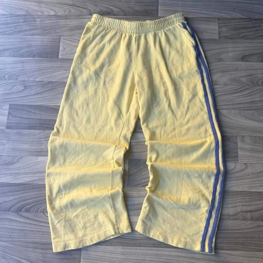 Old Navy SoComfy Baggy Yellow Sweatpants With Blue Stripes